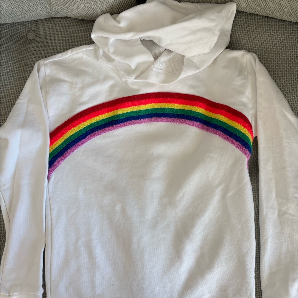 J CREW Hoodie with Chenille Rainbow
